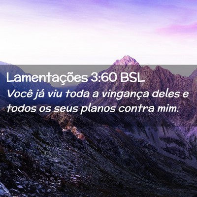 Picture 02 - Lamentações 3:60 BSL - Você já viu toda a vingança deles e todos os - Bible Verse Picture