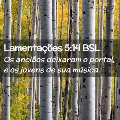 Picture 02 - Lamentações 5:14 BSL - Os anciãos deixaram o portal, e os jovens de sua - Bible Verse Picture