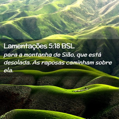 Picture 02 - Lamentações 5:18 BSL - para a montanha de Sião, que está desolada. As - Bible Verse Picture