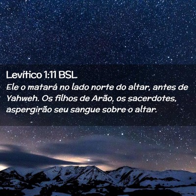 Picture 02 - Levítico 1:11 BSL - Ele o matará no lado norte do altar, antes de - Bible Verse Picture