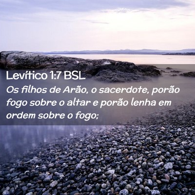 Picture 02 - Levítico 1:7 BSL - Os filhos de Arão, o sacerdote, porão fogo - Bible Verse Picture