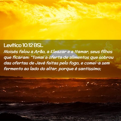 Picture 02 - Levítico 10:12 BSL - Moisés falou a Arão, a Eleazar e a Itamar, seus - Bible Verse Picture