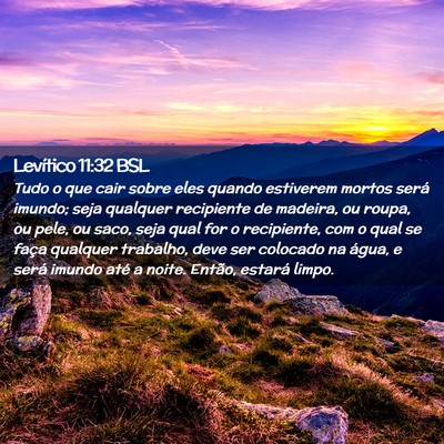 Picture 02 - Levítico 11:32 BSL - Tudo o que cair sobre eles quando estiverem - Bible Verse Picture