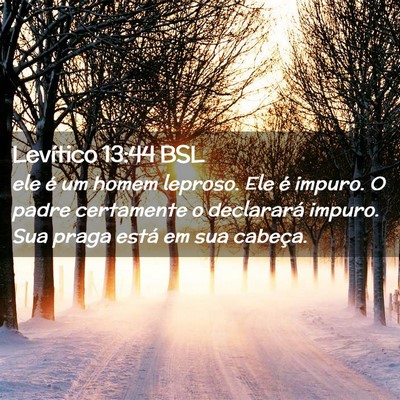 Picture 02 - Levítico 13:44 BSL - ele é um homem leproso. Ele é impuro. O padre - Bible Verse Picture