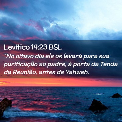 Picture 02 - Levítico 14:23 BSL - “No oitavo dia ele os levará para sua - Bible Verse Picture