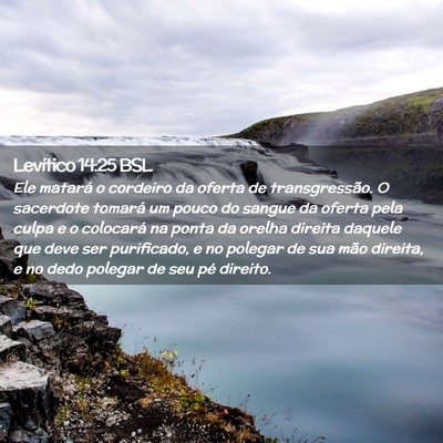 Picture 02 - Levítico 14:25 BSL - Ele matará o cordeiro da oferta de - Bible Verse Picture