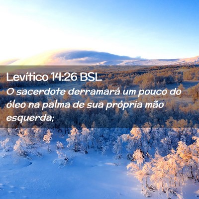 Picture 02 - Levítico 14:26 BSL - O sacerdote derramará um pouco do óleo na palma - Bible Verse Picture