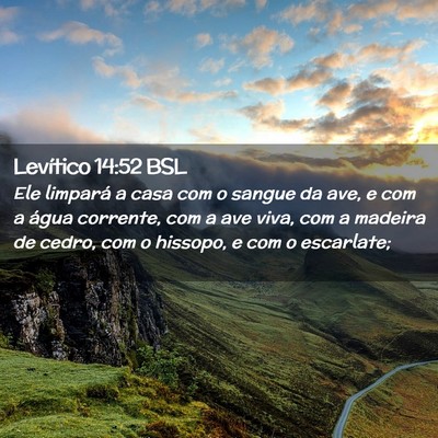 Picture 02 - Levítico 14:52 BSL - Ele limpará a casa com o sangue da ave, e com a - Bible Verse Picture