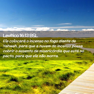 Picture 02 - Levítico 16:13 BSL - Ele colocará o incenso no fogo diante de Yahweh, - Bible Verse Picture