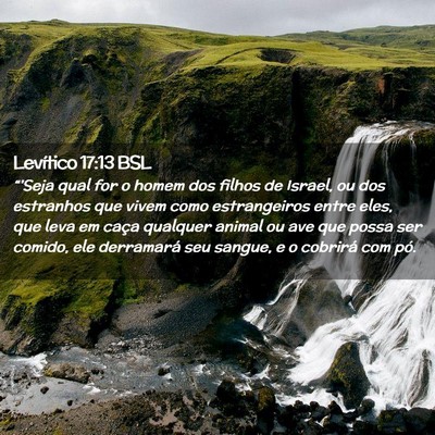 Picture 02 - Levítico 17:13 BSL - “'Seja qual for o homem dos filhos de Israel, - Bible Verse Picture