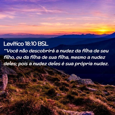 Picture 02 - Levítico 18:10 BSL - “'Você não descobrirá a nudez da filha de - Bible Verse Picture