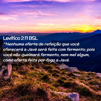 Picture 02 - Levítico 2:11 BSL - “'Nenhuma oferta de refeição que você - Bible Verse Picture
