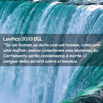 Picture 02 - Levítico 20:13 BSL - “'Se um homem se deita com um homem, como com - Bible Verse Picture