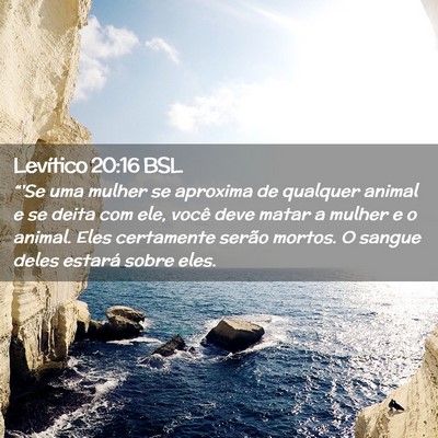 Picture 02 - Levítico 20:16 BSL - “'Se uma mulher se aproxima de qualquer animal - Bible Verse Picture