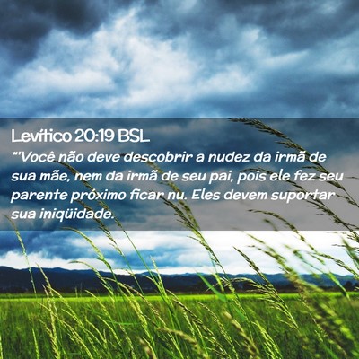 Picture 02 - Levítico 20:19 BSL - “'Você não deve descobrir a nudez da irmã de - Bible Verse Picture