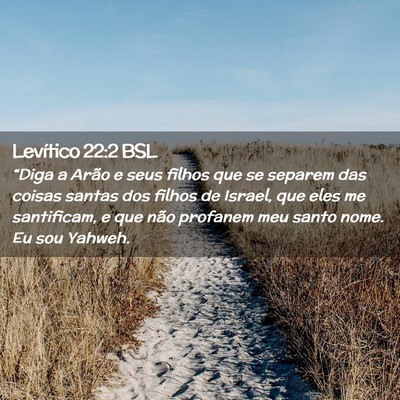 Picture 02 - Levítico 22:2 BSL - “Diga a Arão e seus filhos que se separem das - Bible Verse Picture