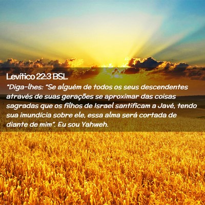 Picture 02 - Levítico 22:3 BSL - “Diga-lhes: “Se alguém de todos os seus - Bible Verse Picture