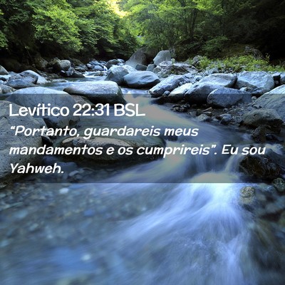Picture 02 - Levítico 22:31 BSL - “Portanto, guardareis meus mandamentos e os - Bible Verse Picture