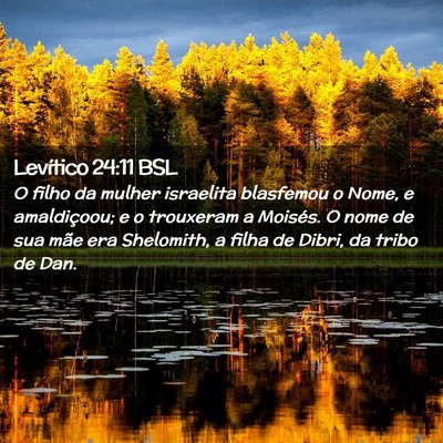 Picture 02 - Levítico 24:11 BSL - O filho da mulher israelita blasfemou o Nome, e - Bible Verse Picture