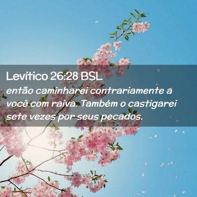 Picture 02 - Levítico 26:28 BSL - então caminharei contrariamente a você com - Bible Verse Picture