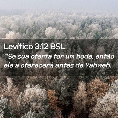 Picture 02 - Levítico 3:12 BSL - “'Se sua oferta for um bode, então ele a - Bible Verse Picture