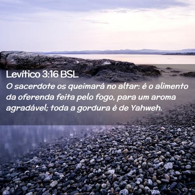 Picture 02 - Levítico 3:16 BSL - O sacerdote os queimará no altar: é o alimento - Bible Verse Picture