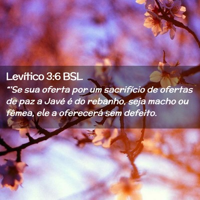 Picture 02 - Levítico 3:6 BSL - “'Se sua oferta por um sacrifício de ofertas - Bible Verse Picture