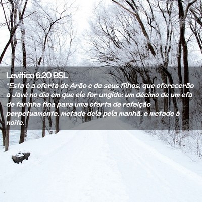 Picture 02 - Levítico 6:20 BSL - “Esta é a oferta de Arão e de seus filhos, - Bible Verse Picture