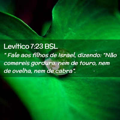 Picture 02 - Levítico 7:23 BSL - “ Fale aos filhos de Israel, dizendo: “Não - Bible Verse Picture
