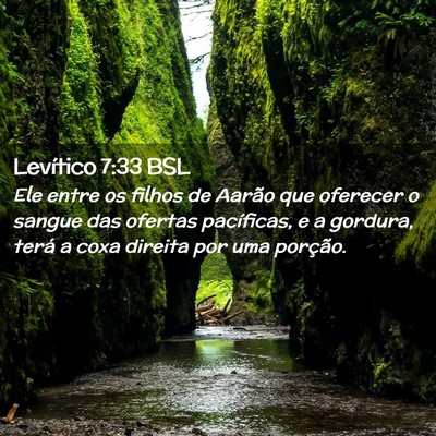 Picture 02 - Levítico 7:33 BSL - Ele entre os filhos de Aarão que oferecer o - Bible Verse Picture