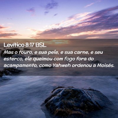Picture 02 - Levítico 8:17 BSL - Mas o touro, e sua pele, e sua carne, e seu - Bible Verse Picture