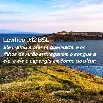 Picture 02 - Levítico 9:12 BSL - Ele matou a oferta queimada; e os filhos de Arão - Bible Verse Picture