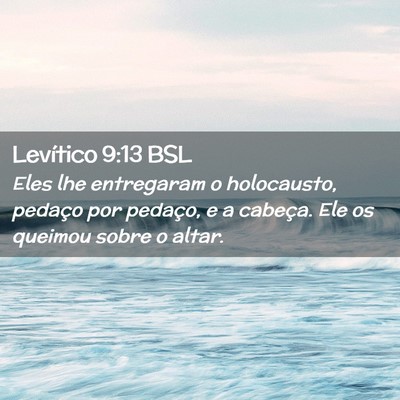 Picture 02 - Levítico 9:13 BSL - Eles lhe entregaram o holocausto, pedaço por - Bible Verse Picture