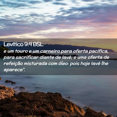 Picture 02 - Levítico 9:4 BSL - e um touro e um carneiro para oferta pacífica, - Bible Verse Picture