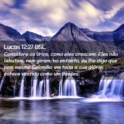 Picture 02 - Lucas 12:27 BSL - Considere os lírios, como eles crescem. Eles - Bible Verse Picture