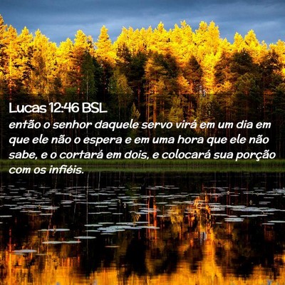 Picture 02 - Lucas 12:46 BSL - então o senhor daquele servo virá em um dia em - Bible Verse Picture