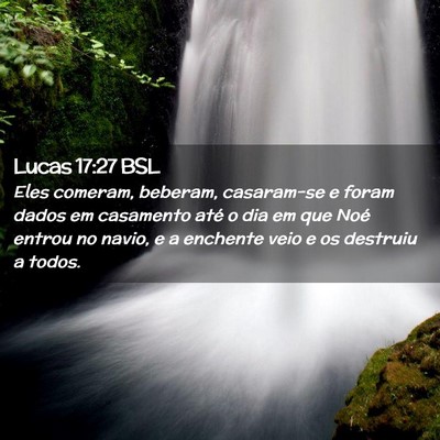 Picture 02 - Lucas 17:27 BSL - Eles comeram, beberam, casaram-se e foram dados - Bible Verse Picture