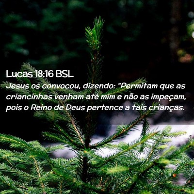 Picture 02 - Lucas 18:16 BSL - Jesus os convocou, dizendo: “Permitam que as - Bible Verse Picture