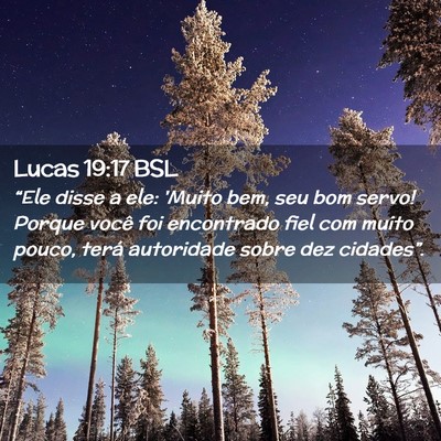 Picture 02 - Lucas 19:17 BSL - “Ele disse a ele: 'Muito bem, seu bom servo! - Bible Verse Picture