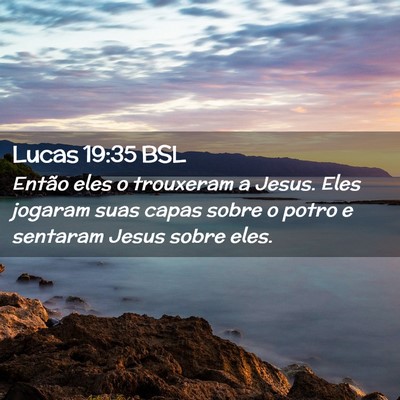 Picture 02 - Lucas 19:35 BSL - Então eles o trouxeram a Jesus. Eles jogaram - Bible Verse Picture
