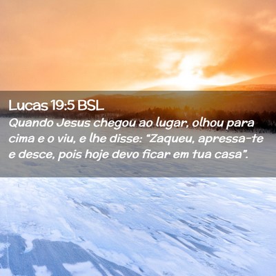 Picture 02 - Lucas 19:5 BSL - Quando Jesus chegou ao lugar, olhou para cima e o - Bible Verse Picture