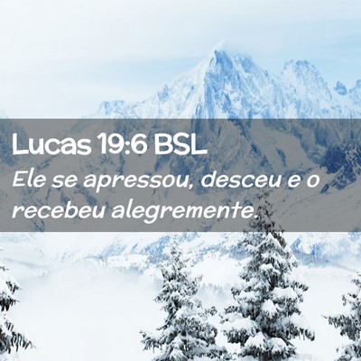Picture 02 - Lucas 19:6 BSL - Ele se apressou, desceu e o recebeu - Bible Verse Picture