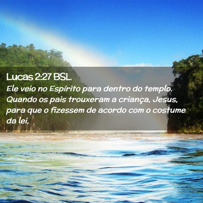 Picture 02 - Lucas 2:27 BSL - Ele veio no Espírito para dentro do templo. - Bible Verse Picture