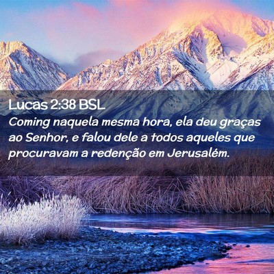 Picture 02 - Lucas 2:38 BSL - Coming naquela mesma hora, ela deu graças ao - Bible Verse Picture