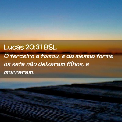 Picture 02 - Lucas 20:31 BSL - O terceiro a tomou, e da mesma forma os sete não - Bible Verse Picture