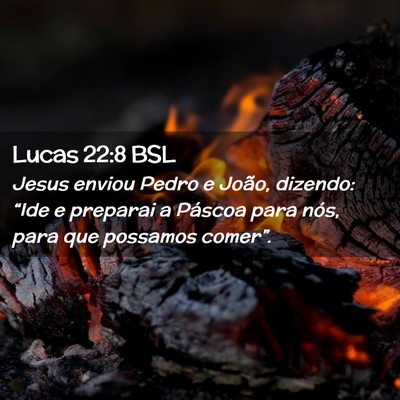Picture 02 - Lucas 22:8 BSL - Jesus enviou Pedro e João, dizendo: “Ide e - Bible Verse Picture