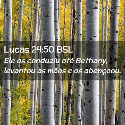 Picture 02 - Lucas 24:50 BSL - Ele os conduziu até Bethany, levantou as mãos e - Bible Verse Picture