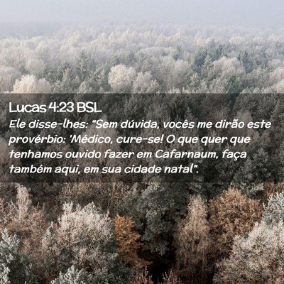 Picture 02 - Lucas 4:23 BSL - Ele disse-lhes: “Sem dúvida, vocês me dirão - Bible Verse Picture