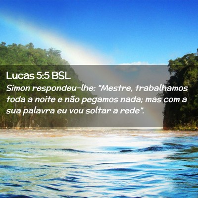 Picture 02 - Lucas 5:5 BSL - Simon respondeu-lhe: “Mestre, trabalhamos toda - Bible Verse Picture