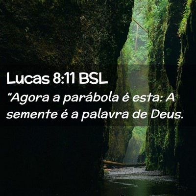 Picture 02 - Lucas 8:11 BSL - “Agora a parábola é esta: A semente é a - Bible Verse Picture